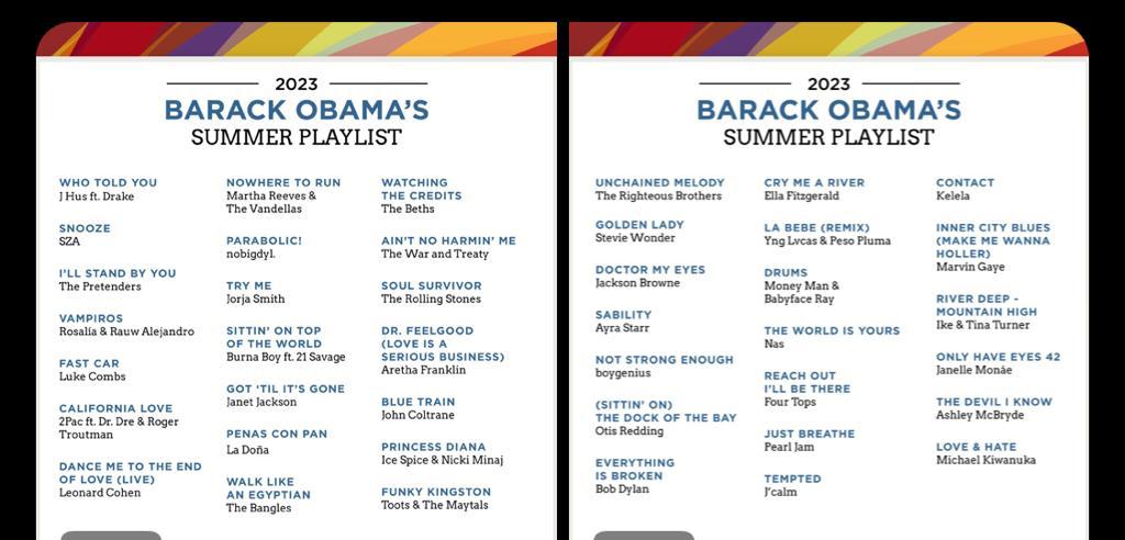 Obama's Playlist 2023